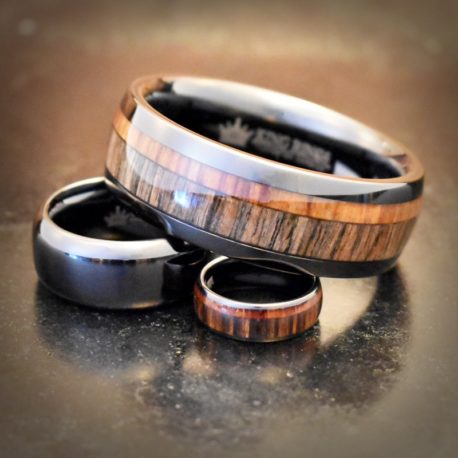 Wood Inlay Tungsten Carbide Metal Cock Ring