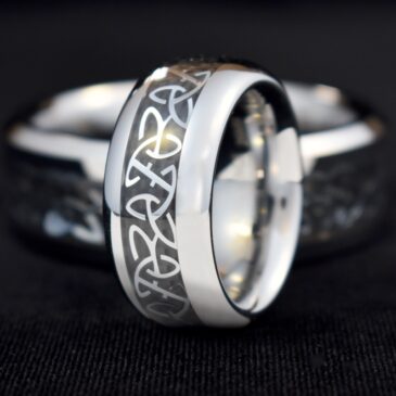 Celtic Band Tungsten Carbide Metal Glans Ring