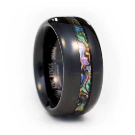 Father of Pearl Midnight Tungsten Carbide Metal Glans Ring
