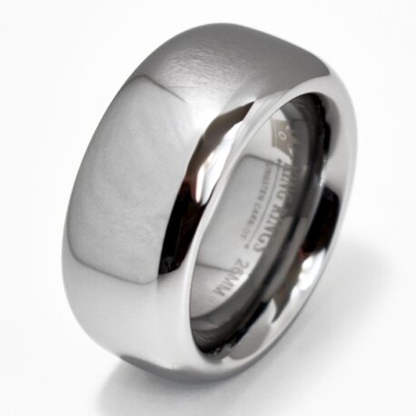 Tungsten Carbide Glans Rings Silver Finish
