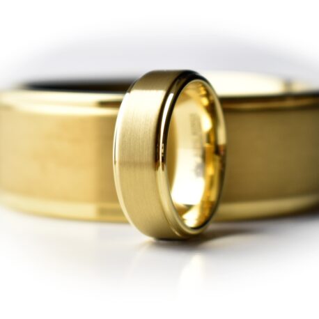 Gold Champ Tungsten Carbide Metal Finger Ring with 18kt Gold Plating
