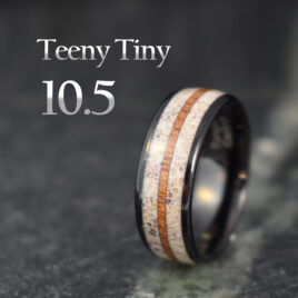 Tungsten Carbide Finger Ring Inlaid with Natural Antler and Koa Wood