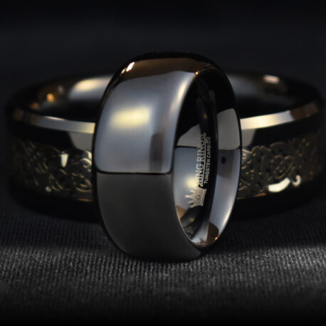 Midnight Black Tungsten Carbide Metal Glans Ring