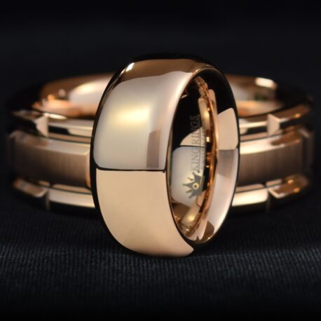 14kt Rose Gold Tungsten Carbide metal Glans Ring