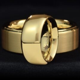 18kt Yellow Gold Tungsten Carbide Metal Glans Ring