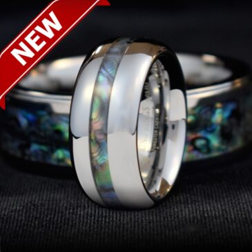 Father of Pearl Tungsten Carbide Metal Glans Ring