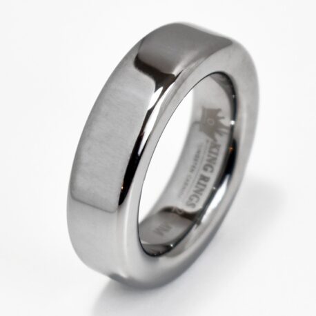Tungsten Carbide Glans Rings Silver Finish